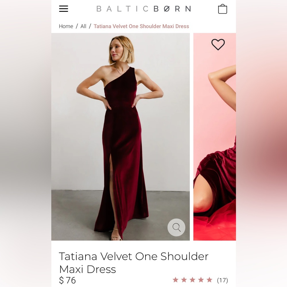 Baltic Born- Tatiana Velvet One Shoulder Maxi Dress Merlot
